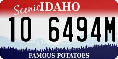 ID license plate 1O6494M