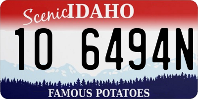 ID license plate 1O6494N