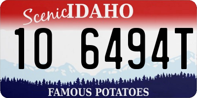 ID license plate 1O6494T