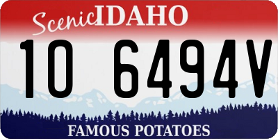 ID license plate 1O6494V
