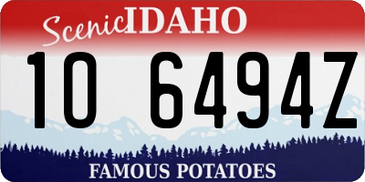 ID license plate 1O6494Z
