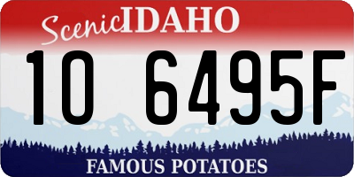 ID license plate 1O6495F