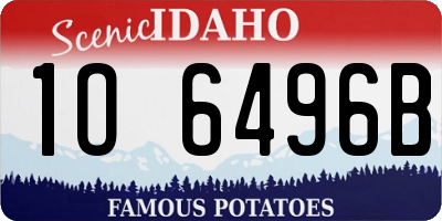 ID license plate 1O6496B