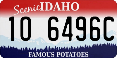 ID license plate 1O6496C