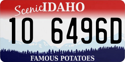 ID license plate 1O6496D