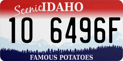 ID license plate 1O6496F