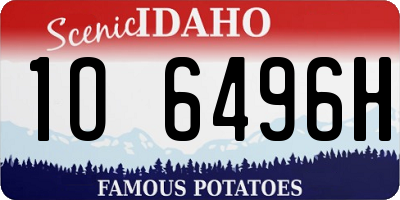 ID license plate 1O6496H
