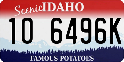 ID license plate 1O6496K