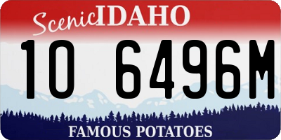 ID license plate 1O6496M