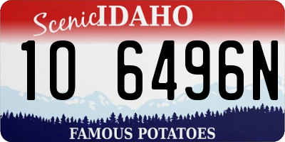 ID license plate 1O6496N
