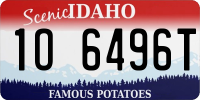 ID license plate 1O6496T