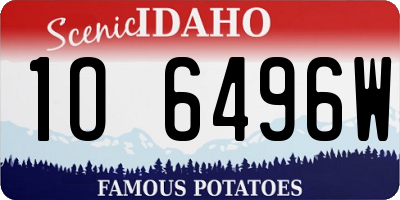 ID license plate 1O6496W