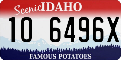 ID license plate 1O6496X