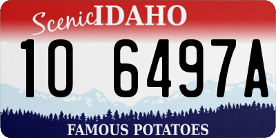 ID license plate 1O6497A