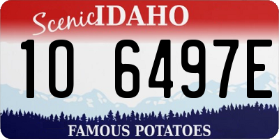 ID license plate 1O6497E