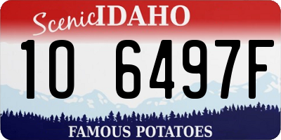 ID license plate 1O6497F