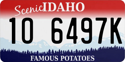 ID license plate 1O6497K