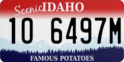 ID license plate 1O6497M