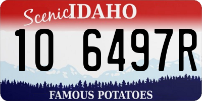 ID license plate 1O6497R