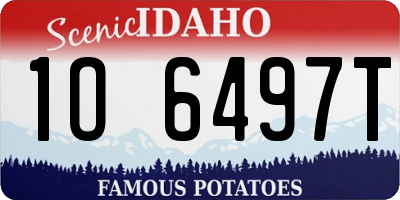 ID license plate 1O6497T