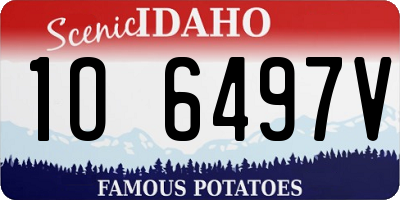 ID license plate 1O6497V