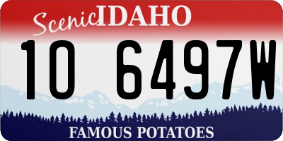 ID license plate 1O6497W