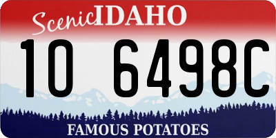 ID license plate 1O6498C