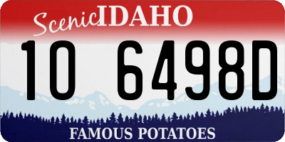 ID license plate 1O6498D
