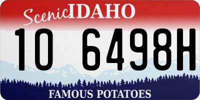 ID license plate 1O6498H