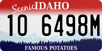 ID license plate 1O6498M