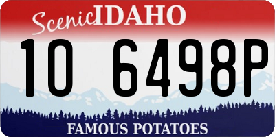 ID license plate 1O6498P