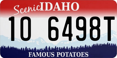 ID license plate 1O6498T