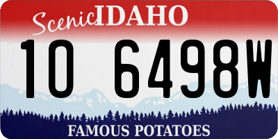ID license plate 1O6498W