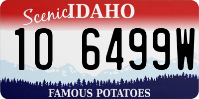 ID license plate 1O6499W