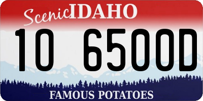 ID license plate 1O6500D