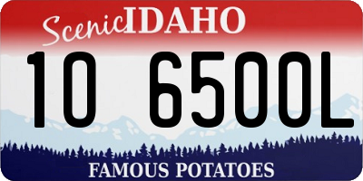 ID license plate 1O6500L