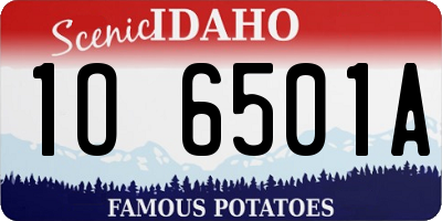 ID license plate 1O6501A