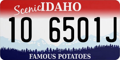 ID license plate 1O6501J
