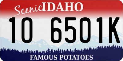 ID license plate 1O6501K
