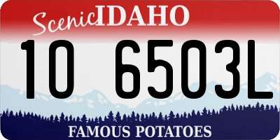 ID license plate 1O6503L