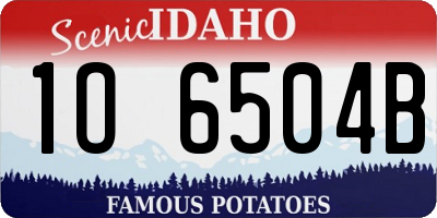 ID license plate 1O6504B
