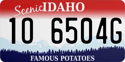 ID license plate 1O6504G