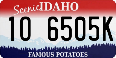 ID license plate 1O6505K