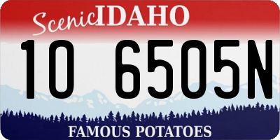 ID license plate 1O6505N