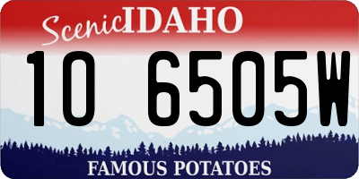 ID license plate 1O6505W