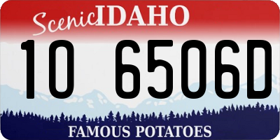 ID license plate 1O6506D