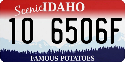 ID license plate 1O6506F