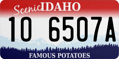 ID license plate 1O6507A
