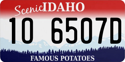 ID license plate 1O6507D