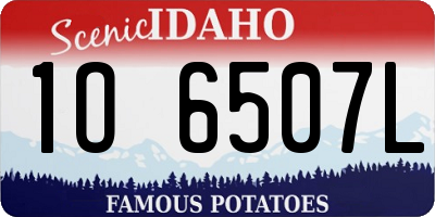 ID license plate 1O6507L